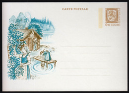 Finland 1988 / Postal Stationery / Country House, Water, Lake, Mol, Tree, Family - Postal Stationery
