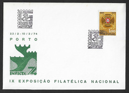 FDC - 1974 - Portugal - Porto - Invicta 74 - IX National Philatelic Exhibition - FDC