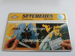 SEYCHELLES/SEYCHELLEN  120 UNITS  A CENTURY OF COMMUNICATION 1893-1993  L&G CARD     **5165** - Seychellen