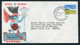 1966 New Zealand Auckland - Mexico Qantas First Flight Cover - Corréo Aéreo