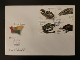 Guiné-Bissau Guinea Guinée Bissau 2002 Mi. 2029 - 2032 FDC Reptiles Reptilien Crocodile Krokodil Snake Serpent Tortue - Guinée-Bissau