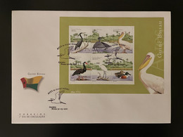 Guiné-Bissau Guinea Guinée Bissau 2001 Mi. Bl. 375 FDC Oiseaux Birds Vögel Aves Faune Fauna - Grues Et Gruiformes