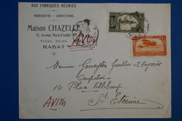 P20 MAROC BELLE LETTRE 1923 RABAT  POUR ST ETIENNE+ AFFRANCH INTERESSANT - Cartas & Documentos
