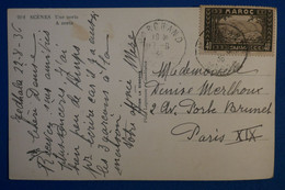 P20 MAROC BELLE CARTE 1936 REDHALA POUR PARIS + AFFRANCH INTERESSANT - Brieven En Documenten