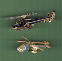 HELICOPTERE *** Lot De 2 Pin's Differents *** N°43 *** 5011 - Avions
