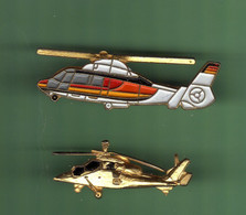 HELICOPTERE *** Lot De 2 Pin's Differents *** N°45 *** 5011 - Avions