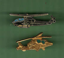 HELICOPTERE *** Lot De 2 Pin's Differents *** N°54 *** 5011 - Avions