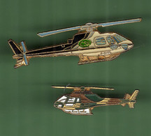 HELICOPTERE *** Lot De 2 Pin's Differents *** N°55 *** 5011 - Avions