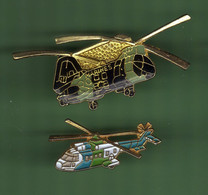 HELICOPTERE *** Lot De 2 Pin's Differents *** N°56 *** 5011 - Avions