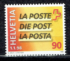 Le 1er Janvier 1998 Les PTT Deviennent La Poste Et Swisscom : La Poste - Unused Stamps