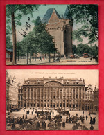 BELGIQUE. BELGIË. BRUXELLES. " LA GRAND'PLACE. MAISON DES CORPORATIONS " & " LA PORTE DE HAL " . 2 CPA - Réf. N° 30092 - - Lotes Y Colecciones