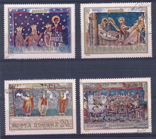 4  Timbres Oblitérés ROUMANIE XIII-13 Scènes Religieuses Nativité Les Rois Mages ...1969 - Religione