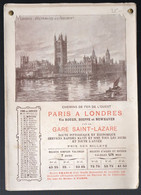 Chemins De Fer De L'Ouest  PARIS A LONDRES. Calendrier 1900  (voir La Description) (PPP28197) - Kleinformat : ...-1900