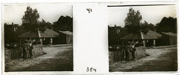 Lot De 4 Plaques De Verre Stéréo Positives En Mai 1911 Fresselines Aigurande La Celle Dunoise  -- Bte A1 - Otros & Sin Clasificación