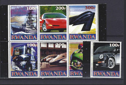 RWANDA THEME TRANSPORT VOITURE MOTO TRAIN CAMION AVION BATEAU - Autres & Non Classés