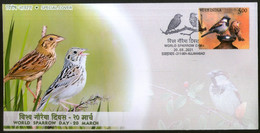 India 2021 World Sparrow Day Wildlife Birds Allahabad Special Cover # 18491 - Moineaux