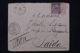 BÉNIN - Enveloppe De Porto Novo Pour Saida (Algérie) En 1895, Affranchissement Groupe,cachet De Ligne Maritime - L 94717 - Covers & Documents