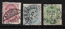 Danemark    N° 32  à   34      Oblitérés    B/TB      Voirs Scans    - Used Stamps