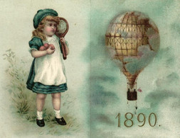 1 Calendrier 1890  Balloon Tennis Ingalls & C° Fine Boots & Shoes Springfield Massasuchets - Formato Piccolo : ...-1900
