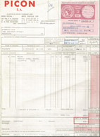 Facture Congé Modéle 4 C C Rose , 1972 , PICON , Levallois Perret , 225 X 315 Mm, 3 Scans ,  Frais Fr 1.65 E - 1950 - ...