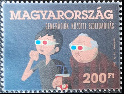 116. HUNGARY 2012 USED STAMP SOLIDARITY BETWEEN GENERATIONS, CINEMA . - Oblitérés