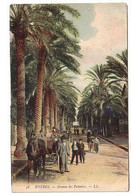 Hyères - Avenue Des Palmiers - Attelage Colorisée - Cachet Convoyeur Ligne Les Salins D'Hyères à Toulon - Hyeres
