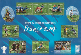 BLOC N° 110 COUPE Du MONDE RUGBY 2007 - OBLIT. TAD ROND - Used