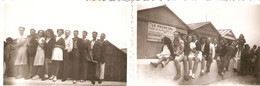 Lot De 2 Photographies Anciennes De Veulettes Sur Mer (76), Bande D'amis En Bord De Mer, Pub Du Prémesnil, Pâques 1952, - Orte