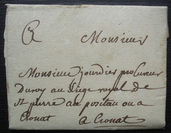 Rémilly 1778 Lettre Pour Cronat (Saône Et Loire), Sceau De Cire Au Revers, Voir Photos - 1701-1800: Voorlopers XVIII