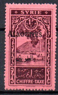 Alaouites: Yvert N° Taxe 7a*; Variété Surcharge Noire - Unused Stamps