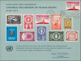 UNO Erinnerungskarte EK 4 Menschenrechte 1973, NY-FDC 16.11.1973 - Non Classés