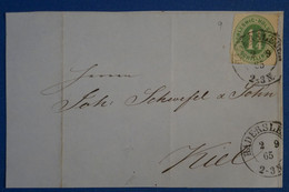 C SCHLESWIG ALLEMAGNE RARE  BELLE LETTRE DEVANT 1865 HADERSLEV POUR KIEL + AFFRANCHISSEMENT INTERESSANT - Schleswig-Holstein