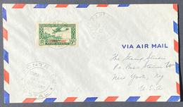 Océanie Lettre 1941 Poste Aérienne N°3 Surchargé France Libre Obl De Papeete / Ile Tahiti  + Censure Pour Les USA TTB - Storia Postale