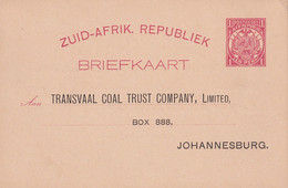 AFRIQUE DU SUD   ENTIER POSTAL/GANZSACHE/POSTAL STATIONARY CARTE - Nouvelle République (1886-1887)