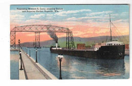 Superior, Wisconsin, USA, "Steamship William Corey Entering Duluth & Superior Harbor, Superior, Wis." Pre-1915 Postcard - Autres & Non Classés