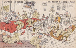 AK L'armee Moderne - 4h Du Soir - Salle De Repos - Humor - 1910 (55578) - Humoristiques