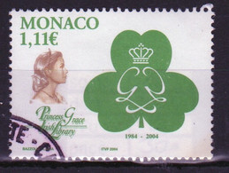 Monaco Single €1.11c Stamp From 2004 To Celebrate 20th Anniversary Of Princess Grace's Irish Library In Fine Used - Oblitérés