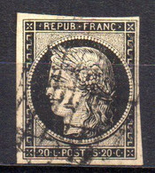Col18  France Cérès  1849   N° 3 Oblitéré Cote 65,00€ - 1849-1850 Ceres
