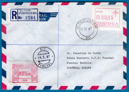 Süd Afrika / South Africa / RSA Bloemfontein ATM P.010 R-Letter Poste Restante / Portugal $25 Frama 009  Automatenmarken - Frama Labels