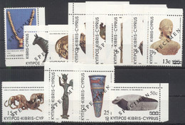 Cyprus 1983 SPECIMEN 1980 Definitive SET New Currency Overprinted In Black With New Values MNH VF - Neufs