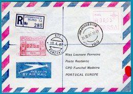 Süd Afrika / South Africa / RSA Johannesburg ATM P.003 R-Letter Poste Restante / Portugal $25 Frama 009  Automatenmarken - Vignettes D'affranchissement (Frama)