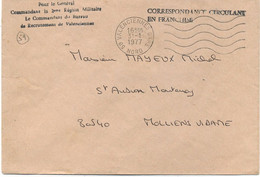 CACHET MILITAIRE - 59 VALENCIENNES , Lettre En FRANCHISE , Origine Militaire - Military Postmarks From 1900 (out Of Wars Periods)