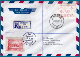 Süd Afrika / South Africa / RSA Durban ATM P.009 R-Letter Poste Restante / Portugal $27 Frama 009  Automatenmarken - Frama Labels