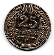 25 Pfennig 1912 F TTB - 25 Pfennig