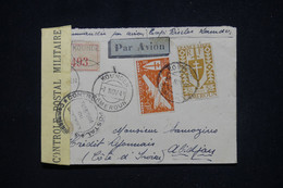 CAMEROUN - Enveloppe En Recommandé De Kounden Pour Abidjan En 1944 Via Douala Avec Contrôle Postal - L 94809 - Briefe U. Dokumente