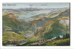 27050 -  Vallée De Joux Carte Topographique Panorama + Cachet Rectangulaire Ecole De Recrues Bière - Bière