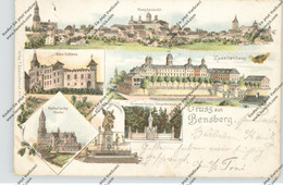 5060 BERGISCH GLADBACH - BENSBERG, Lithographie 1903, 6 Ansichten, Kl. Druckstelle Und Kleberest - Bergisch Gladbach