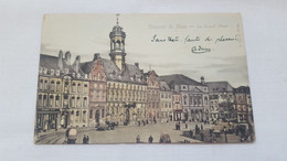 ANTIQUE POSTCARD BELGIUM MONS - LA GRAND PLACE  CIRCULATED 1901 - Mons