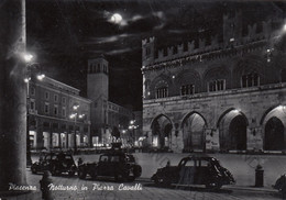 CARTOLINA  PIACENZA,EMILIA ROMAGNA,NOTTURNO IN PIAZZA CAVALLI,STORIA,CULTURA,RELIGIONE,BELLA ITALIA,VIAGGIATA 1957 - Piacenza