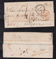Great Britain 1841 Cover NEWCASTLE ON TYNE To COLOGNE Köln Germany PAID Back ENGLAND OVER ROTTERDAM - ...-1840 Prephilately